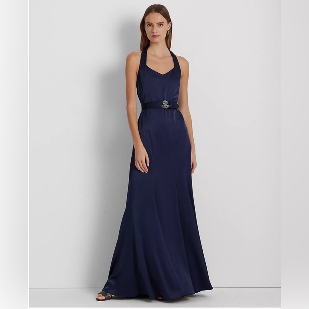 LAUREN RALPH LAUREN
Women's Belted Satin Charmeuse Gown